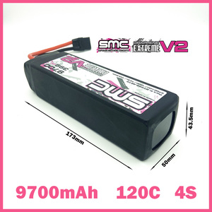 SMC RACING 리튬 배터리 14.8V 9700mAh 120C Extreme Graphene V2 시리즈