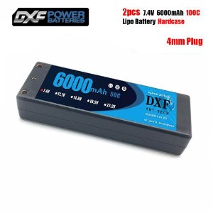 DXF Lipo 배터리 2S 7.4V 6000mAh 100C / 200C 138 * 47 * 24mm 298g